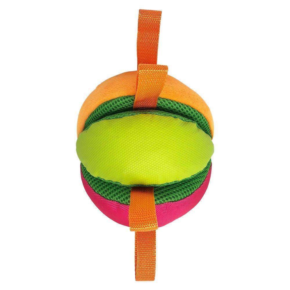 Squeak & Crunch Wedgeball with Straps Fetch Dog Toy - Simply Petastic