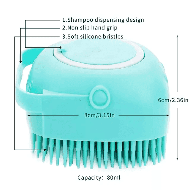 Eco-friendly Soft Pet Silicone Bath Brush With Soap Dispenser - Simply Petastic