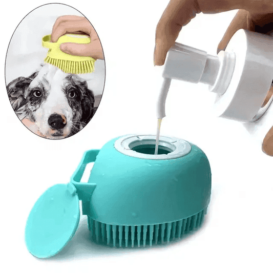 Eco-friendly Soft Pet Silicone Bath Brush With Soap Dispenser - Simply Petastic