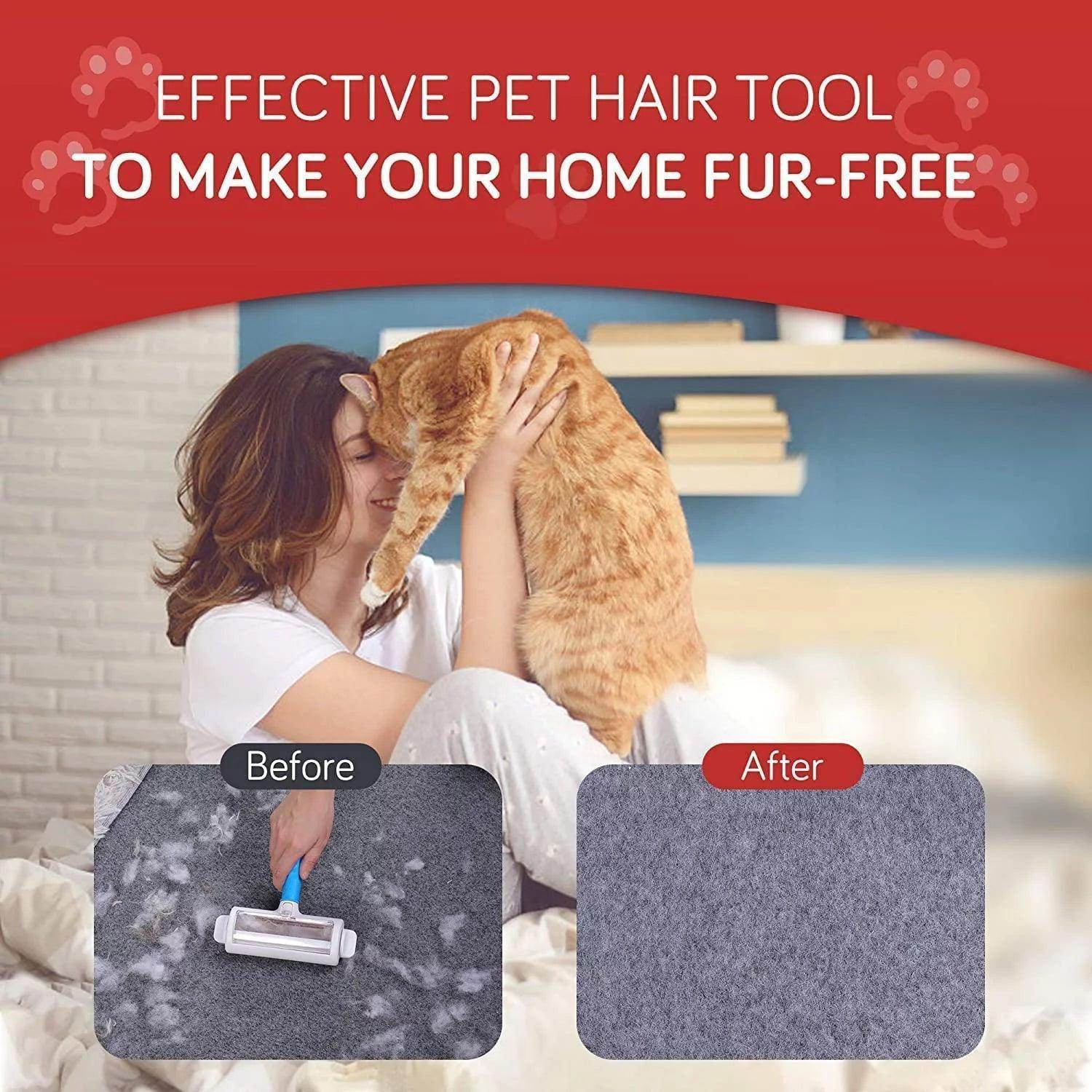 Pet Hair Cleaner Reusable Cat & Dog Hair Remover for Furniture Couch Carpet Car Seats Resolve Pet Hair, Gray/White Random - Simply Petastic