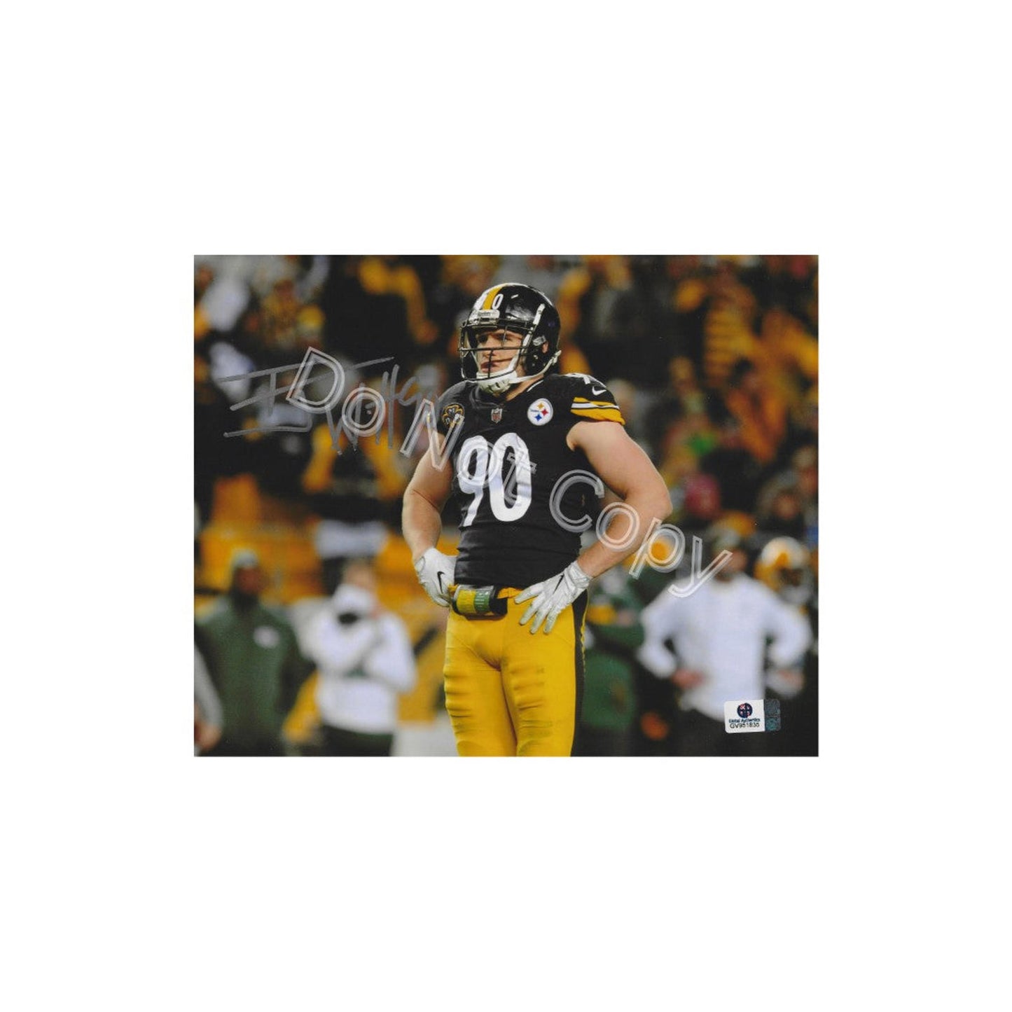 T.J. Watt Pittsburgh Steelers Autographed 8x10 Photo Art Print W/ Frame