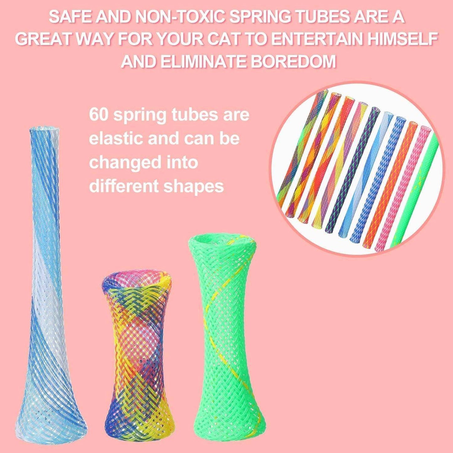 Colorful Cat Spring Toys for Interactive Play 60pc - Simply Petastic