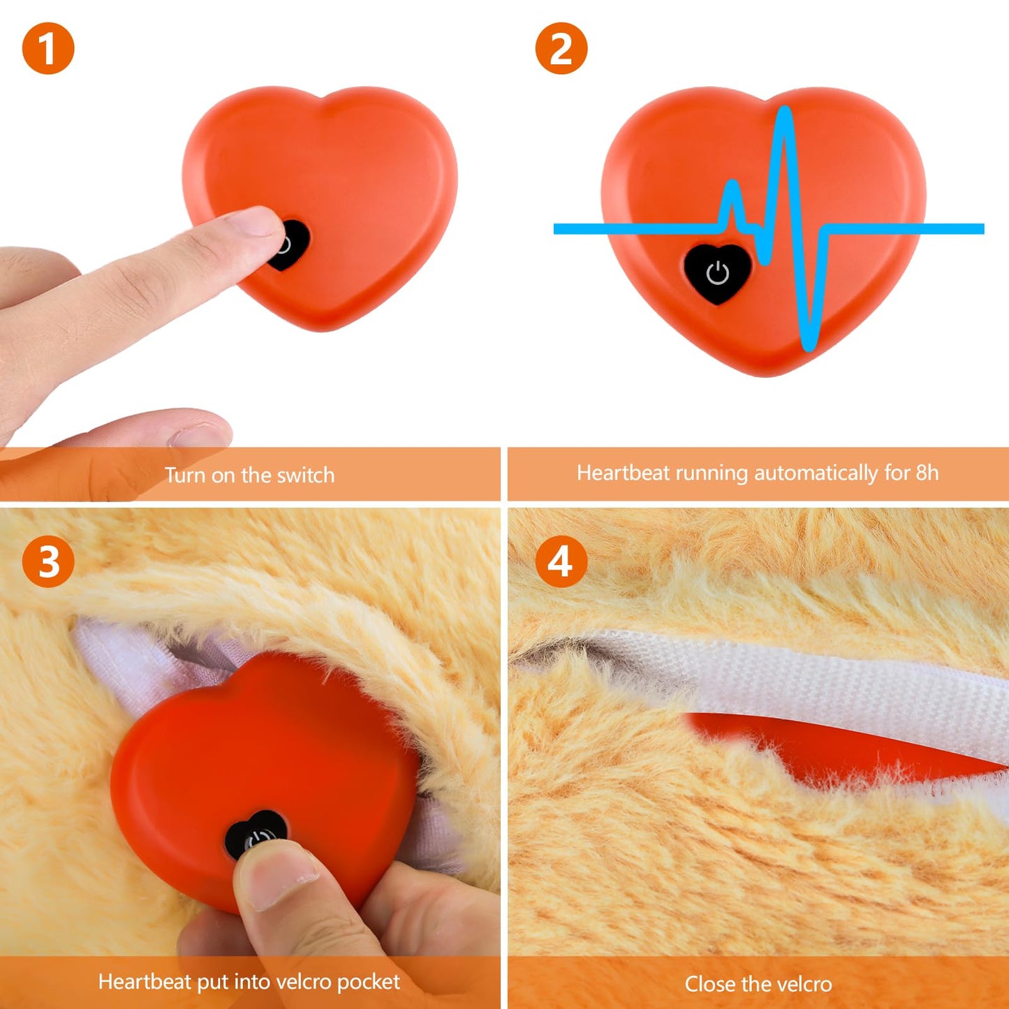 Heartbeat Plush Dog Anxiety Relief Toy, Tan