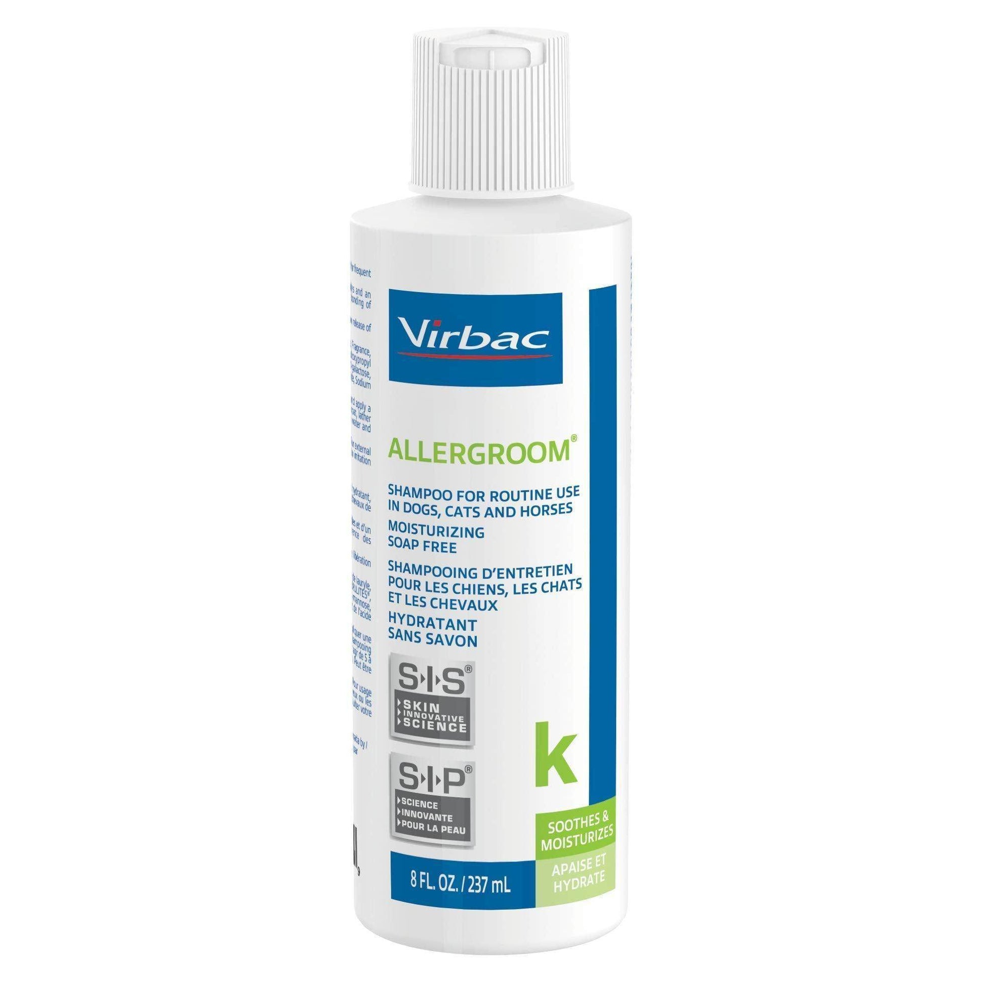 Virbac Allergroom Pet Shampoo For Dogs, Cats & Horses (8 oz) - For Normal or Dry Skin - Simply Petastic