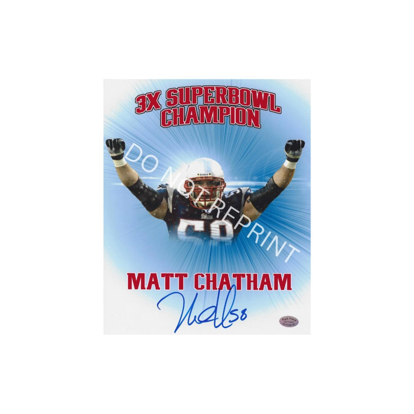 Matt Chatham New England Patriots Autographed 8x10 Photo Art Print W/ Frame