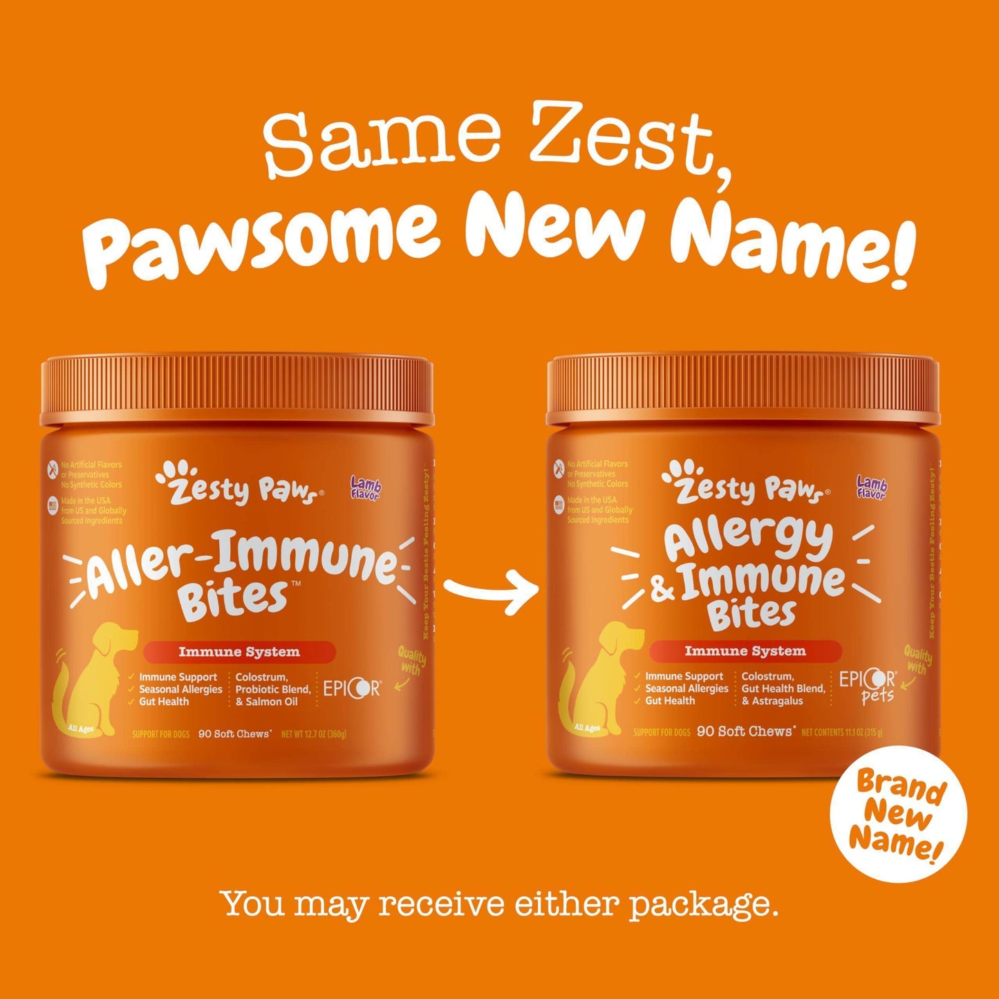 Zesty Paws Dog Allergy Relief - Anti Itch Supplement - Omega 3 Probiotics for Dogs - Digestive Health - Soft Chews for Skin & Seasonal Allergies - with Epicor Pets - Lamb - 90 Count - Simply Petastic