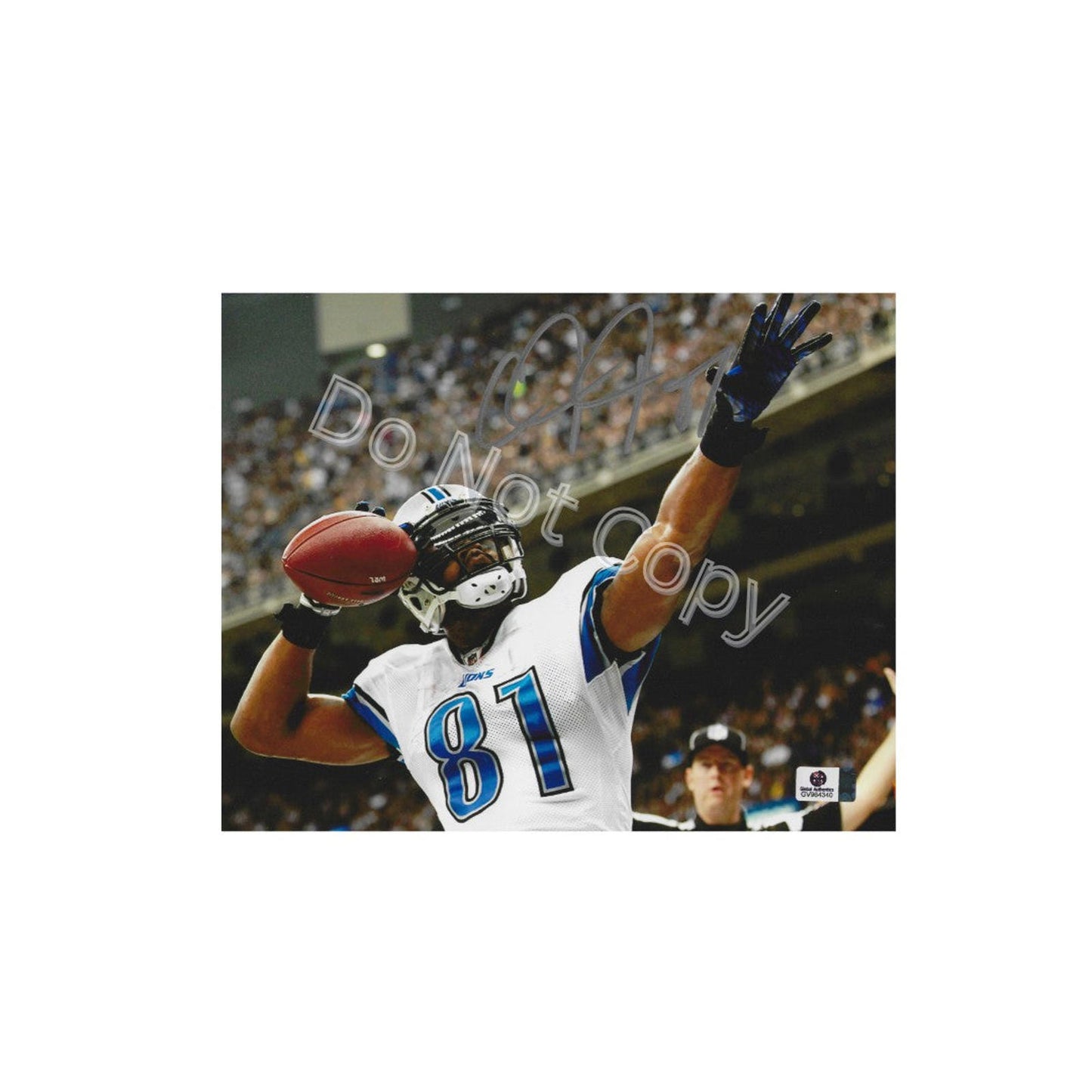 Calvin Johnson Detroit Lions Autographed 8x10 Photo Art Print W/ Frame