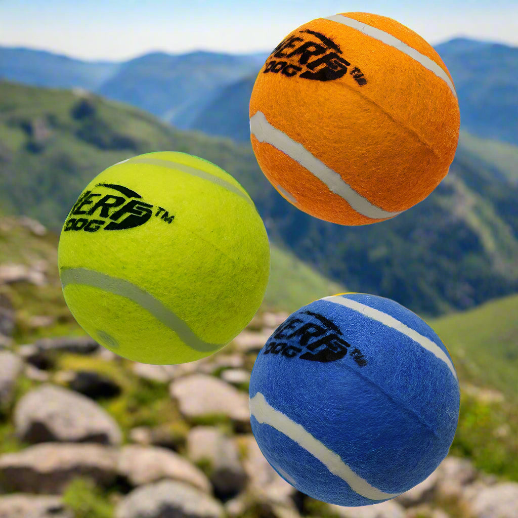 2.5-Inch Squeak Tennis Ball Dog Toy, 3-Pack - Simply Petastic