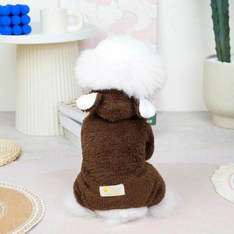 Bear Dog Jumpsuit Winter Warm Dog Clothes for Small Dogs - Simply Petastic