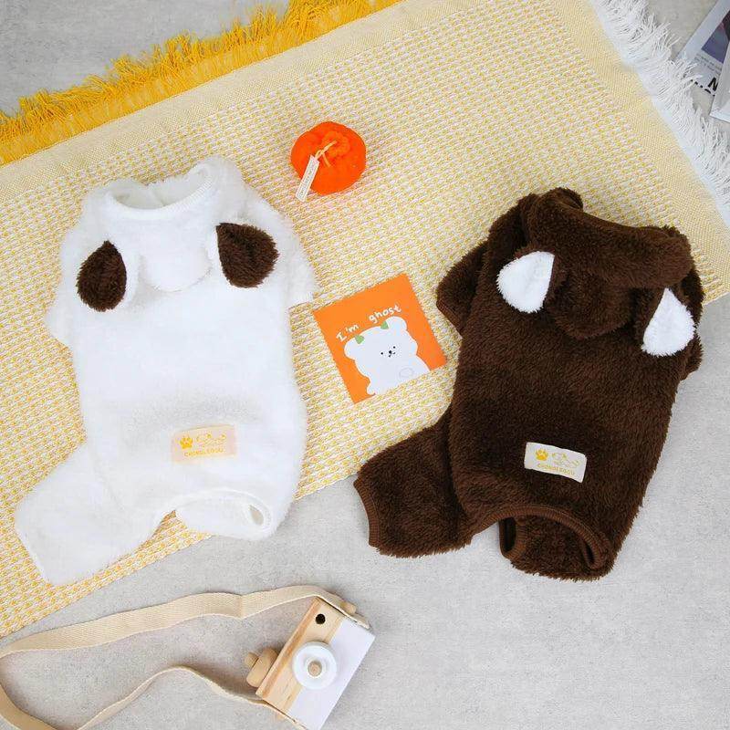 Bear Dog Jumpsuit Winter Warm Dog Clothes for Small Dogs - Simply Petastic