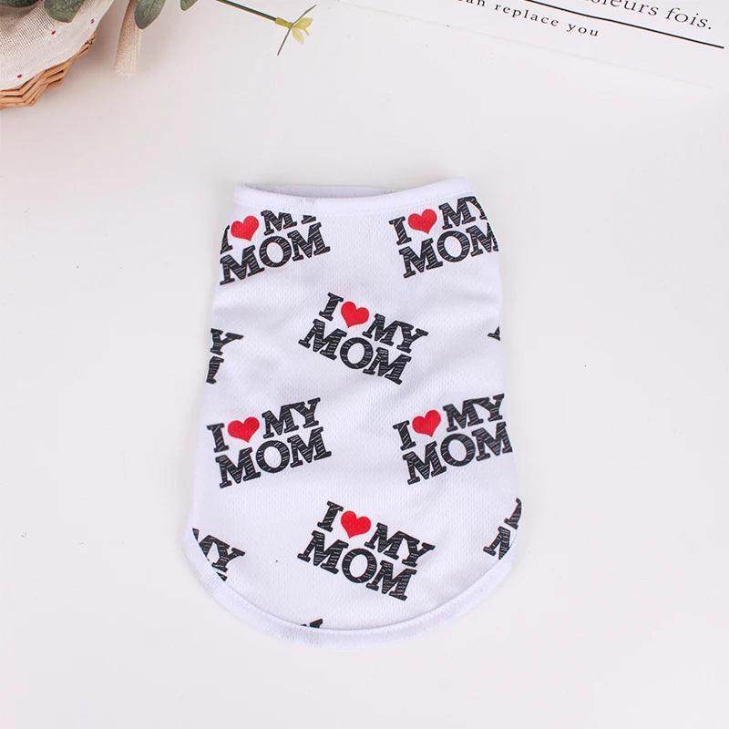 I Love my Mom all over printed dog tee - Simply Petastic