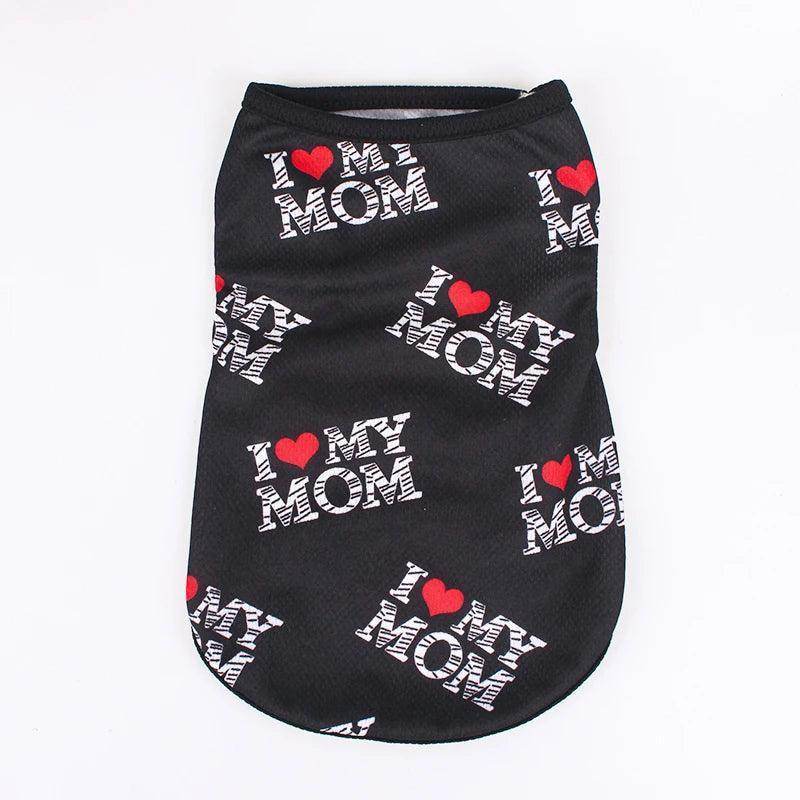 I Love my Mom all over printed dog tee - Simply Petastic