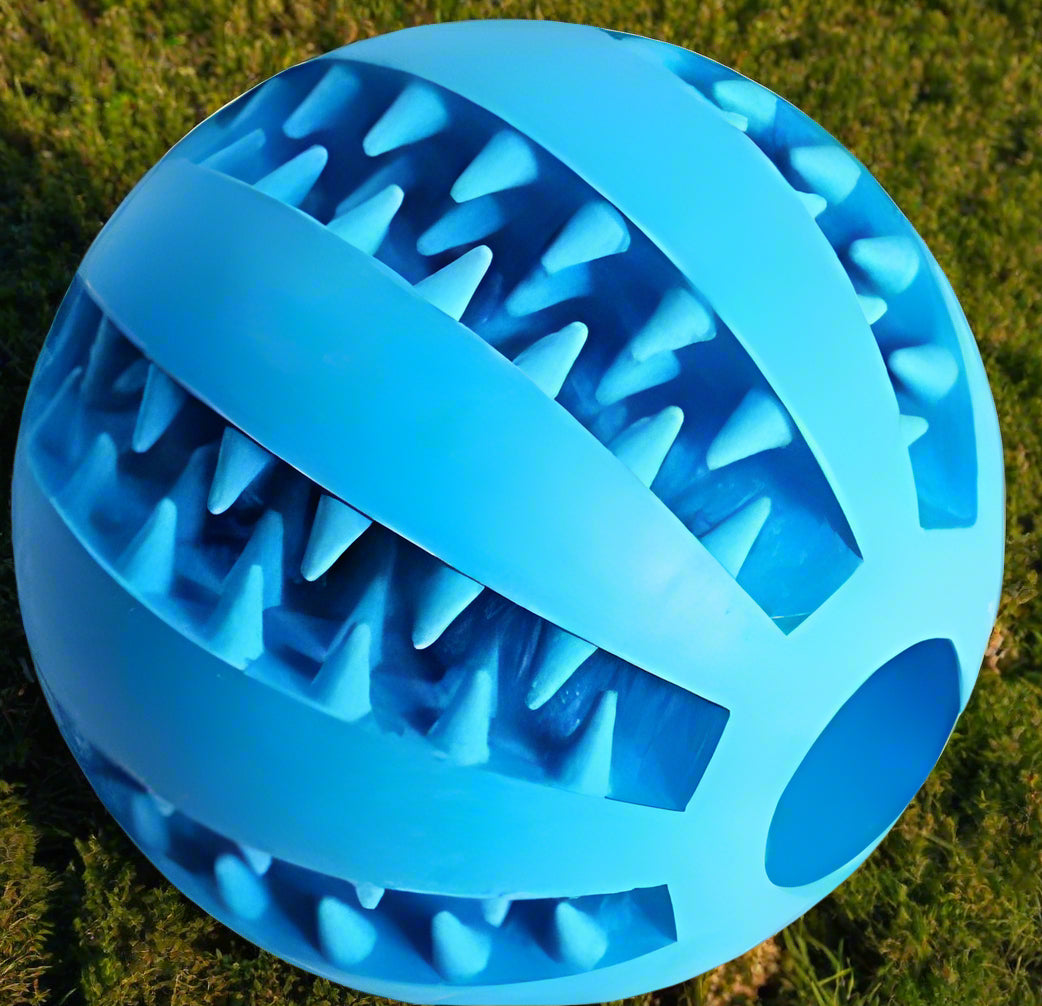 2pc Treat Feeder Tooth Cleaning Bite Resistant Rubber Chew Ball Toy - Simply Petastic
