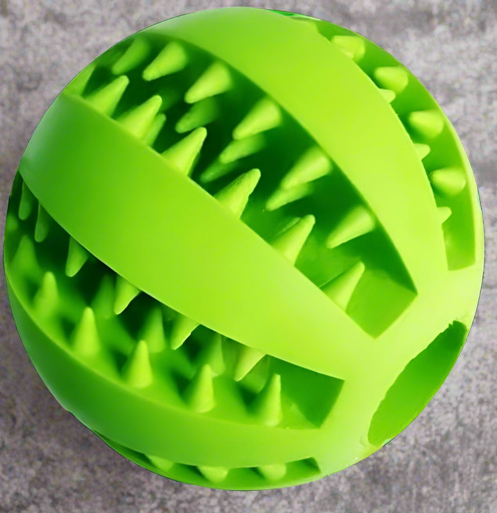 2pc Treat Feeder Tooth Cleaning Bite Resistant Rubber Chew Ball Toy - Simply Petastic
