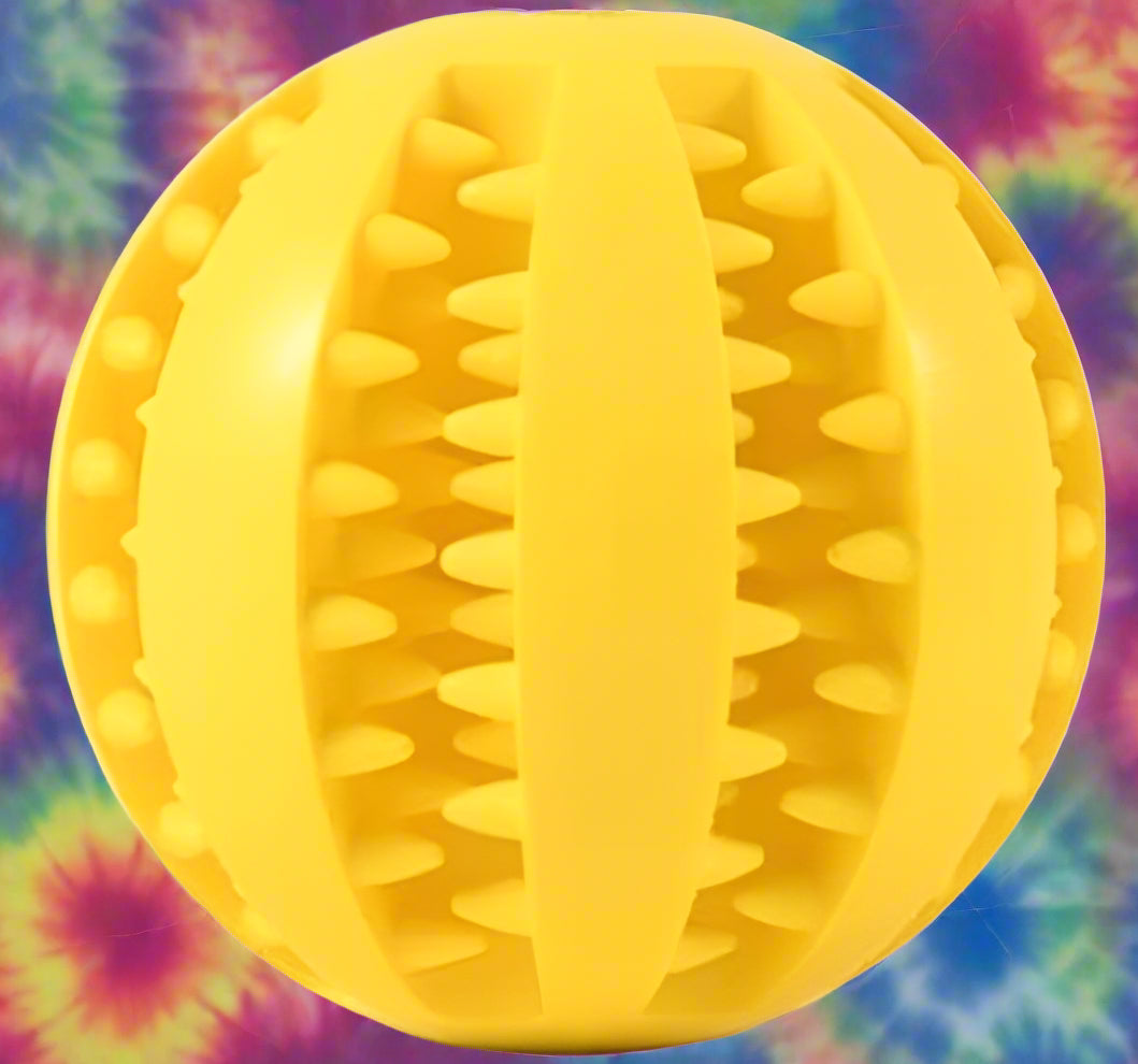 2pc Treat Feeder Tooth Cleaning Bite Resistant Rubber Chew Ball Toy - Simply Petastic