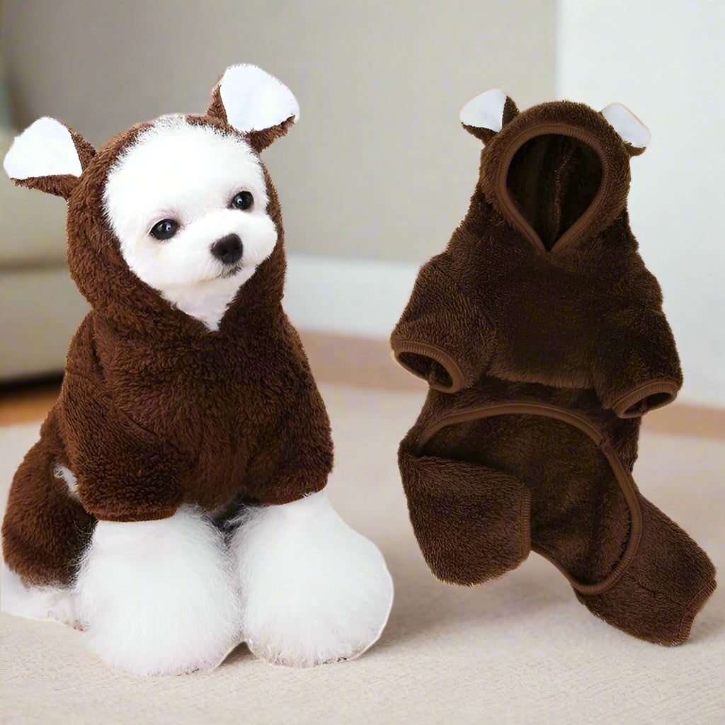 Bear Dog Jumpsuit Winter Warm Dog Clothes for Small Dogs - Simply Petastic