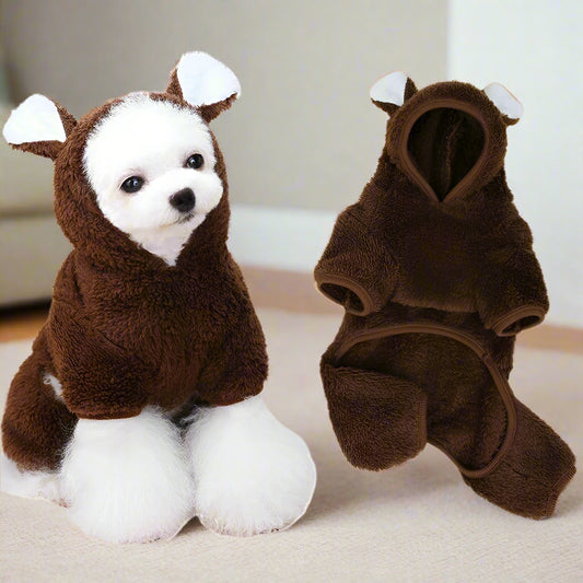 Bear Dog Jumpsuit Winter Warm Dog Clothes for Small Dogs - Simply Petastic