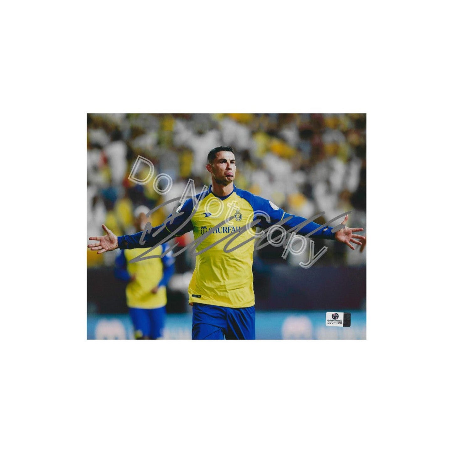 Cristiano Ronaldo Al Nassr FC Autographed 8x10 Photo Art Print W/ Frame