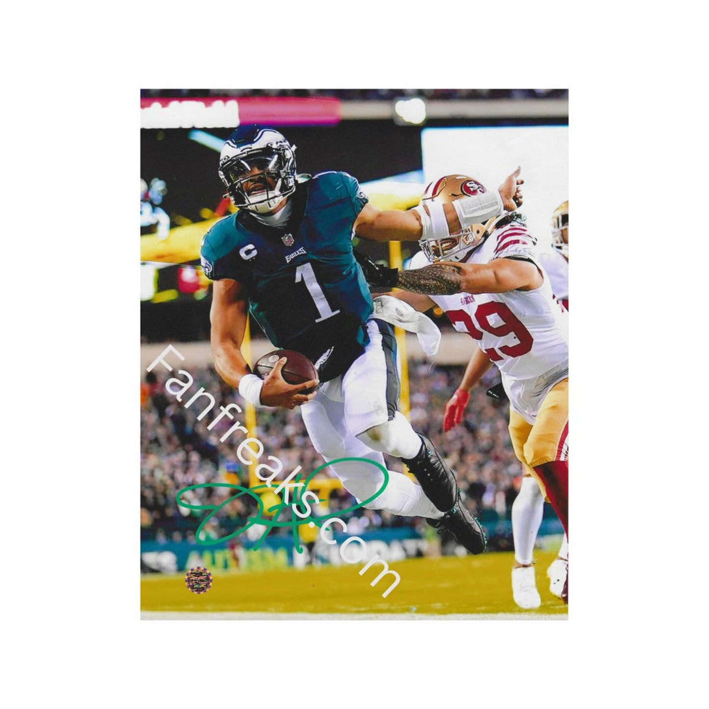 JALEN HURTS SIGNED 8X10 PHOTO EAGLES Art Print W/ Frame