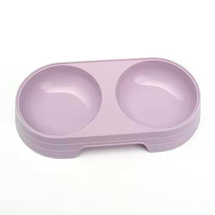Raised Double Cat and Small Dog Bowls Pet Food Water Feeder Plastic - Simply Petastic