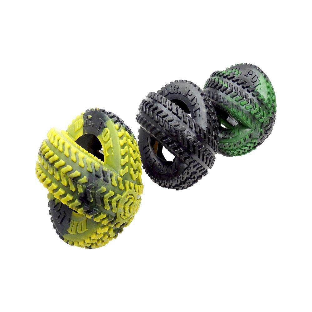 Green TPR Thread Tire Fetch & Chew Dog Toy for All Dogs. Play, Toss & Tug. 4.5" - Simply Petastic