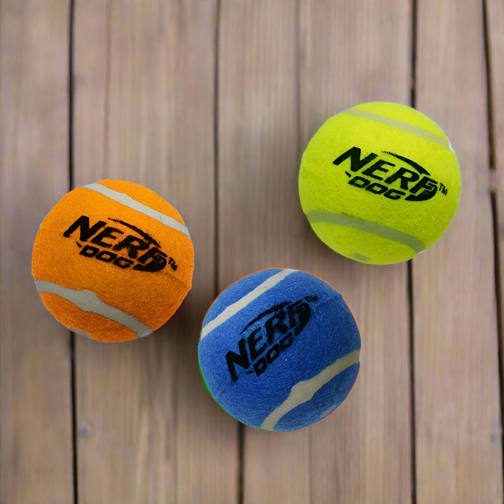 2.5-Inch Squeak Tennis Ball Dog Toy, 3-Pack - Simply Petastic