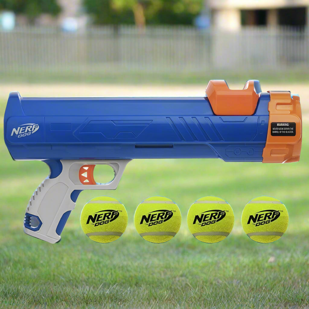 16” Tennis Ball Blaster Dog Toy with 4 Balls - Simply Petastic