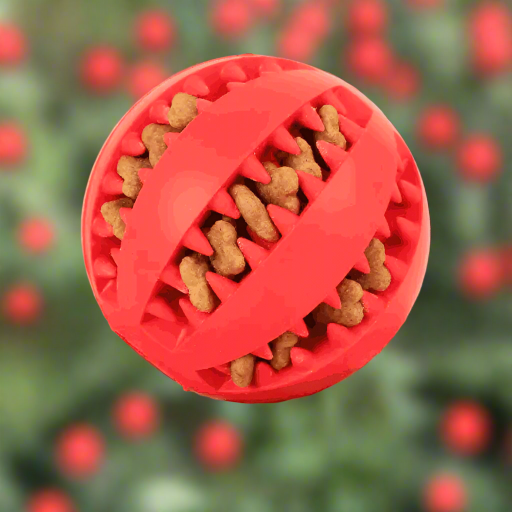 2pc Treat Feeder Tooth Cleaning Bite Resistant Rubber Chew Ball Toy - Simply Petastic