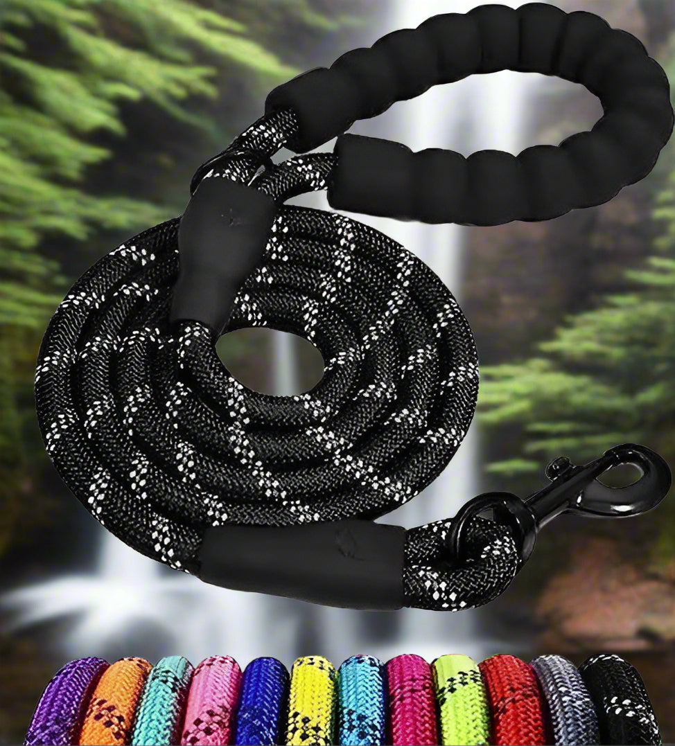 5' Braided Nylon Leash: Durable & Reflective for Dogs - Simply Petastic