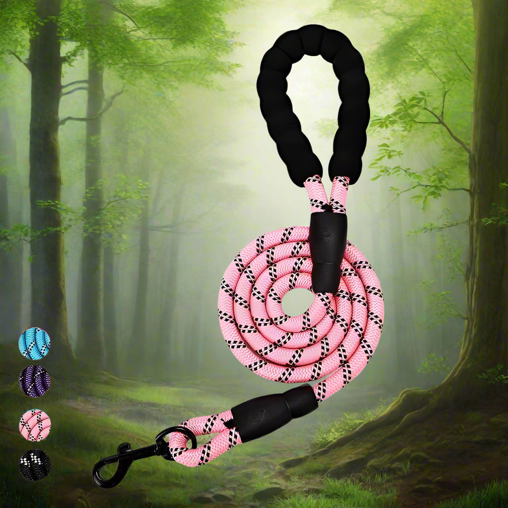 5' Braided Nylon Leash: Durable & Reflective for Dogs - Simply Petastic