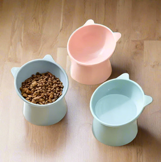 2 pc set Raised Stand Cat Bowl, Water Bowl Elevated Pet Dog Bowl - Simply Petastic