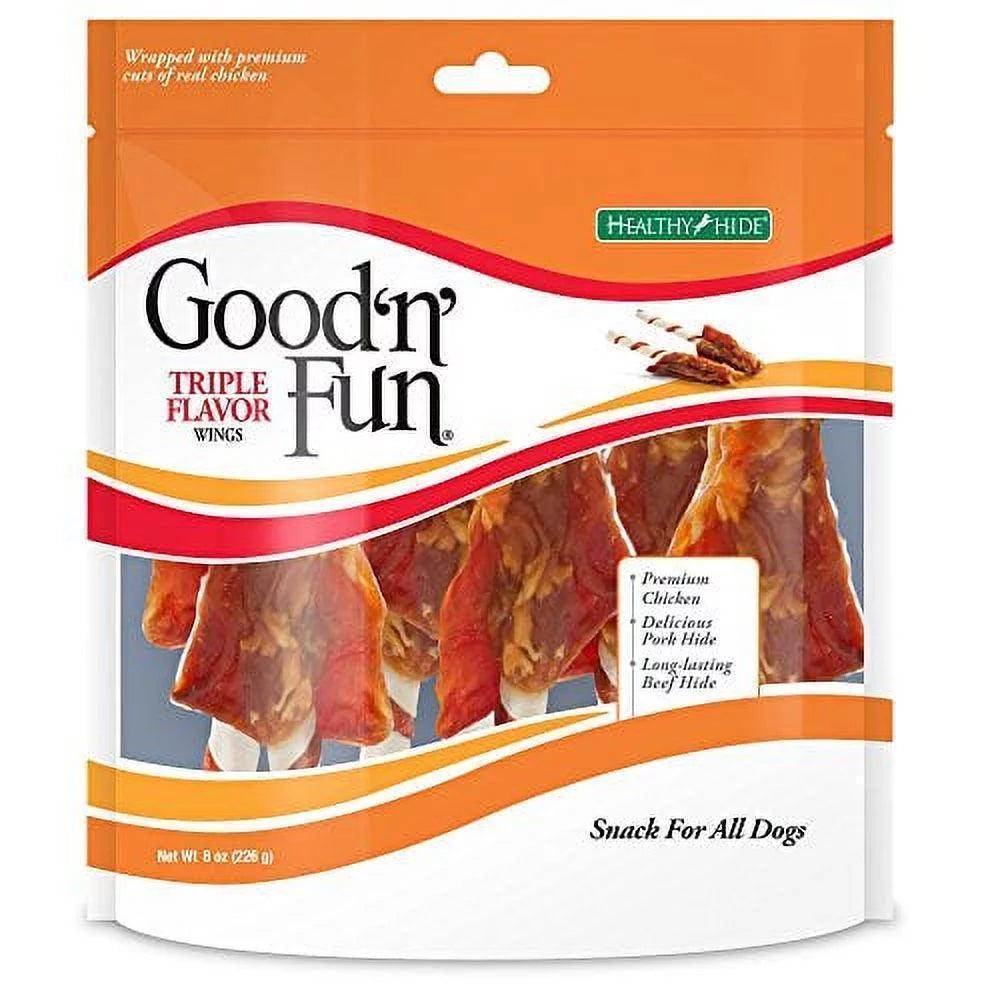 Triple Flavor Wings, Made with Real Meat, Treats for Dogs, 8 Oz - Simply Petastic
