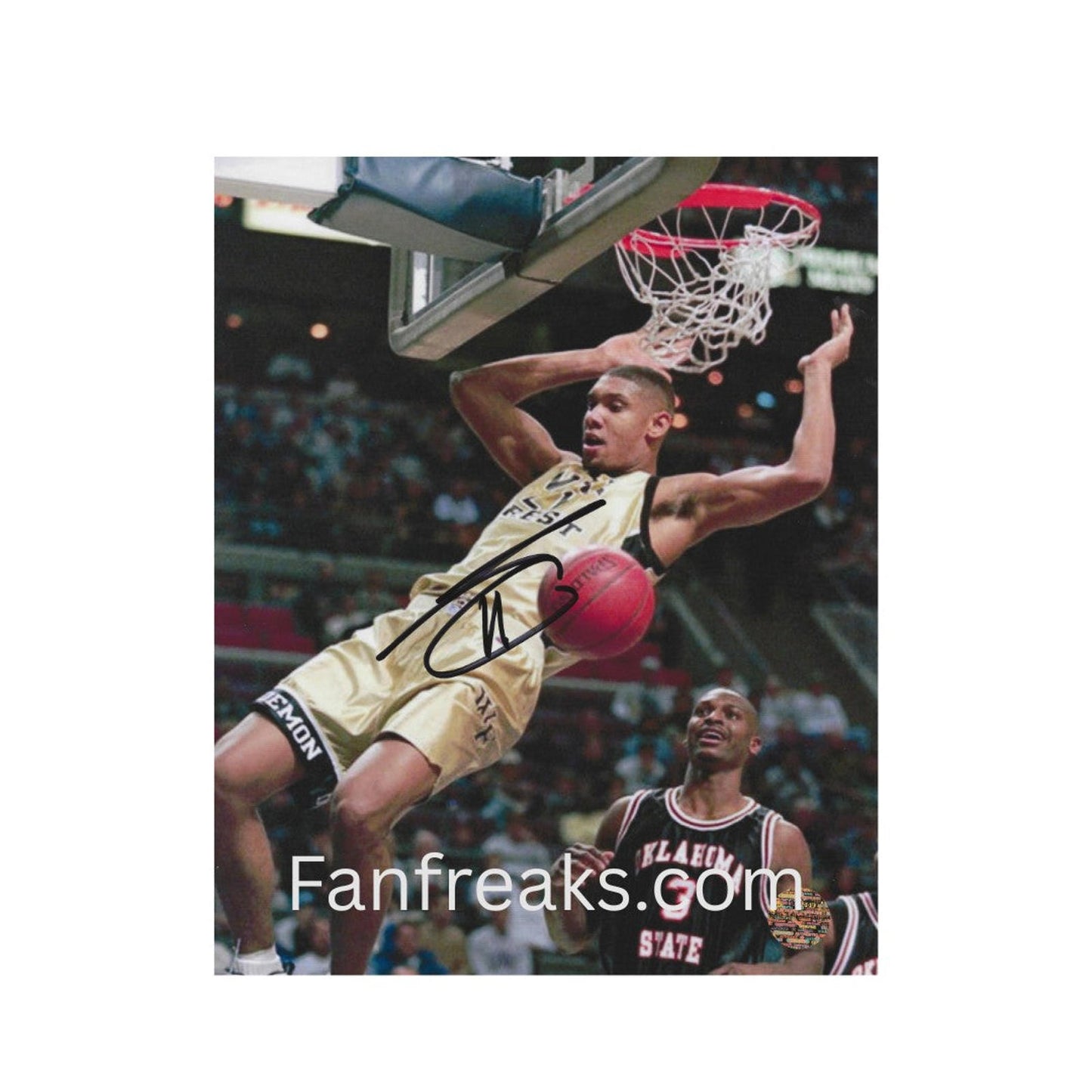 TIM DUNCAN SIGNED 8X10 PHOTO Art Print W/ Frame