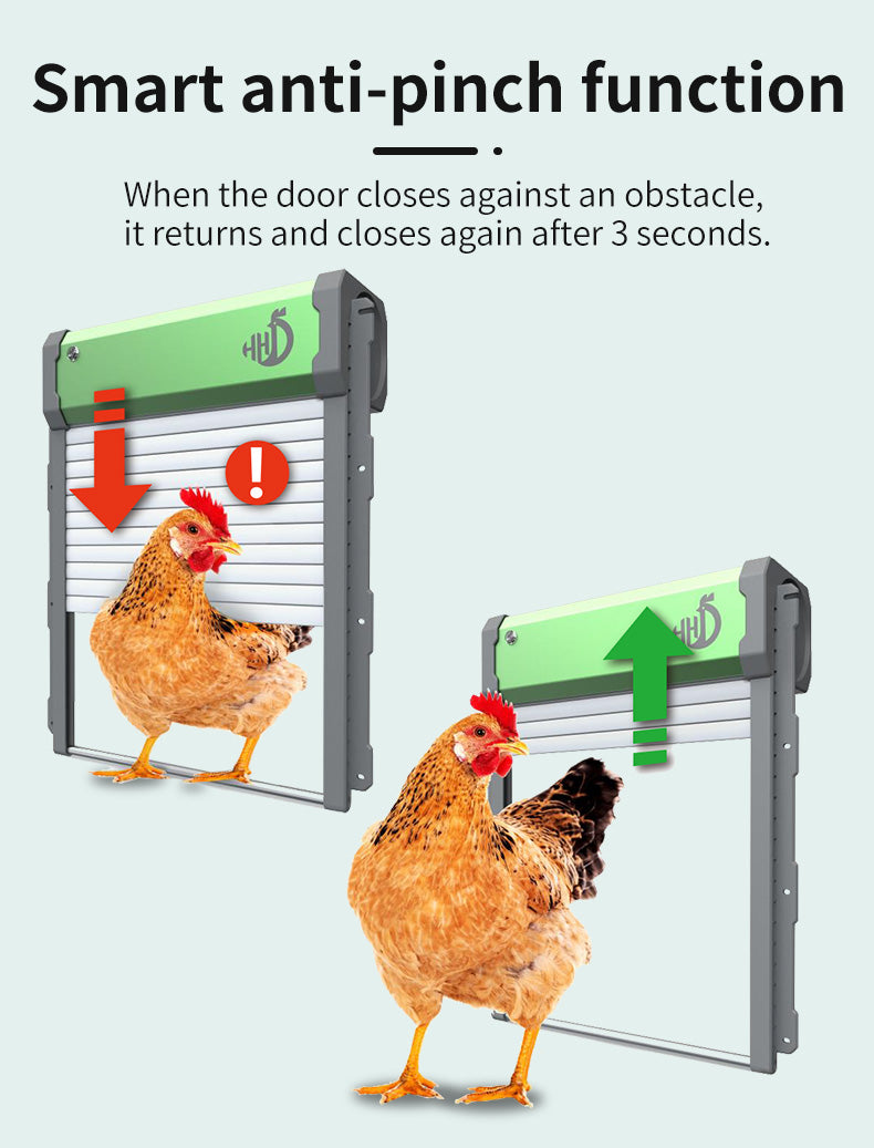Roll Down Automatic Chicken Coop Door Solar Powered