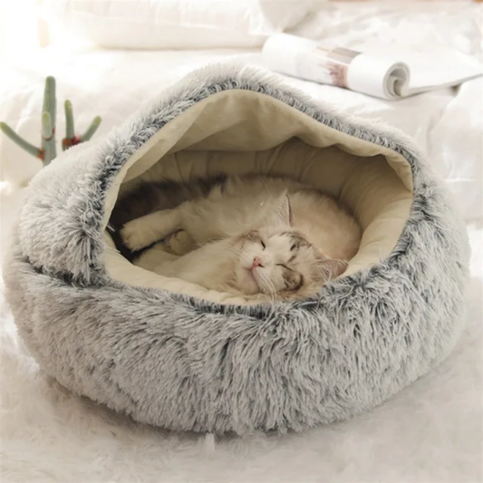 Cat Bed Round Plush Dog Warm Bed House Soft Long Deep Sleeping Pet for Small Animals Fuzzy Furry Safe