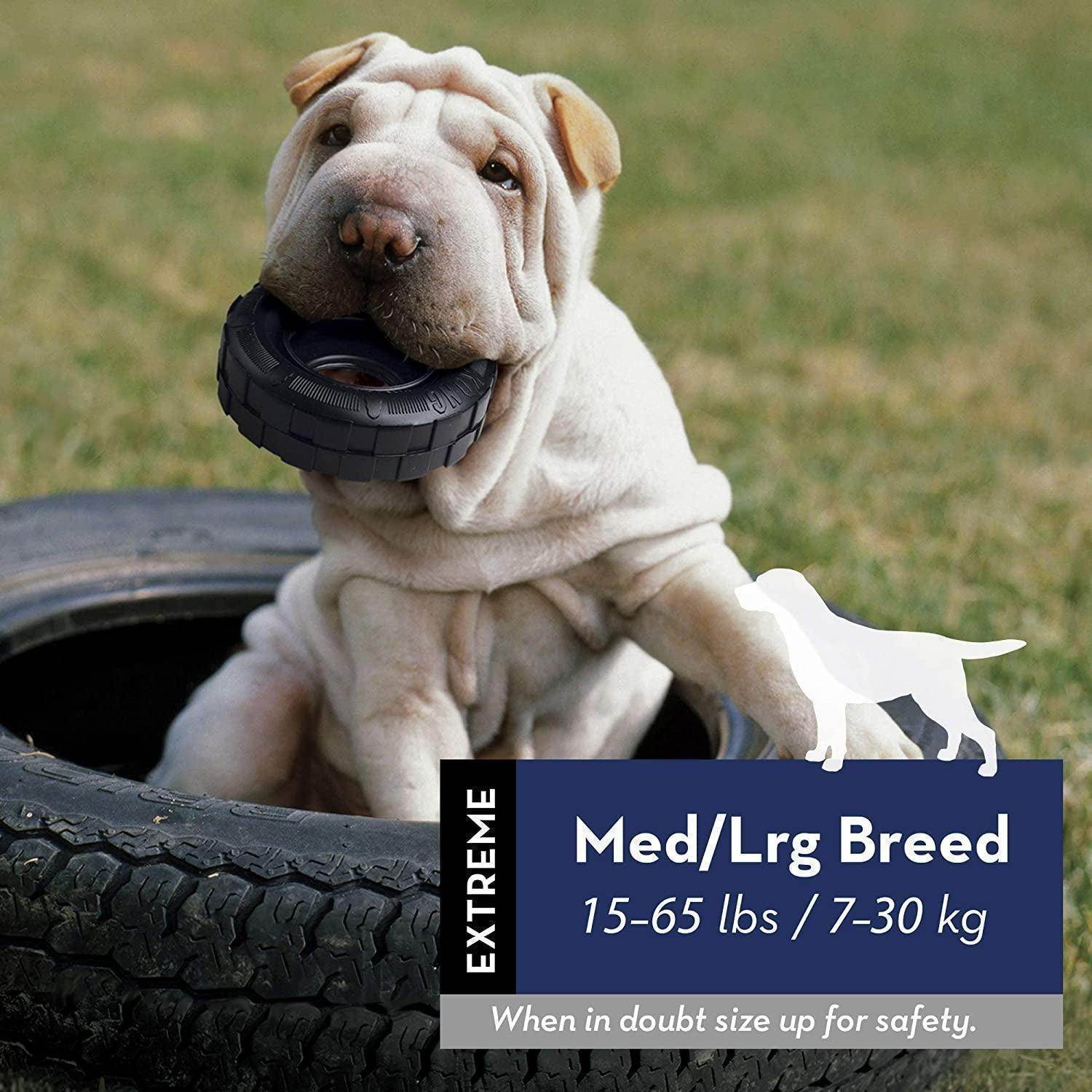 - Tires - Durable Rubber Chew Toy and Treat Dispenser for Power Chewers - for Medium/Large Dogs - Simply Petastic