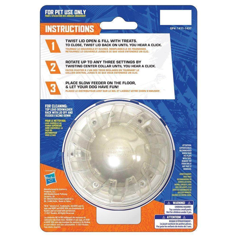 Puzzle Treat Ball 3.5” Slow Feeder Dog Toy for Small & Medium Dogs, Clear & Blue - Simply Petastic