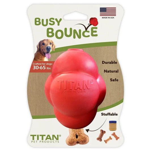 Busy Bounce Durable Rubber Dog Toy, Large, Red - Simply Petastic