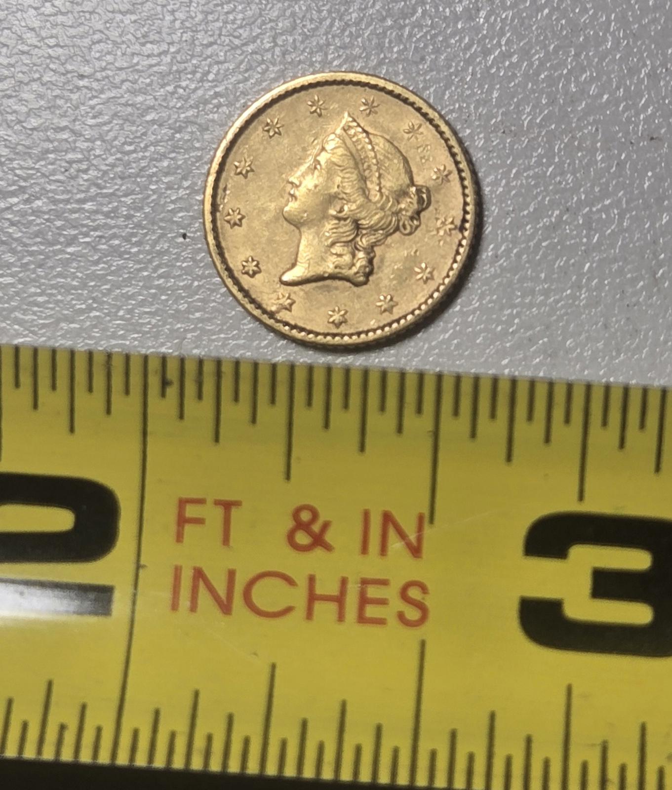 1852-P Liberty Head Gold Dollar Rare Beautiful Ungraded Coin Currency Bullion