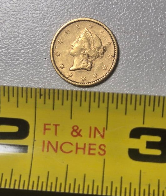 1852-P Liberty Head Gold Dollar Rare Beautiful Ungraded Coin Currency Bullion