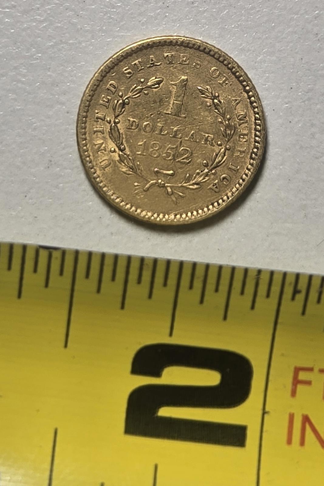 1852-P Liberty Head Gold Dollar Rare Beautiful Ungraded Coin Currency Bullion