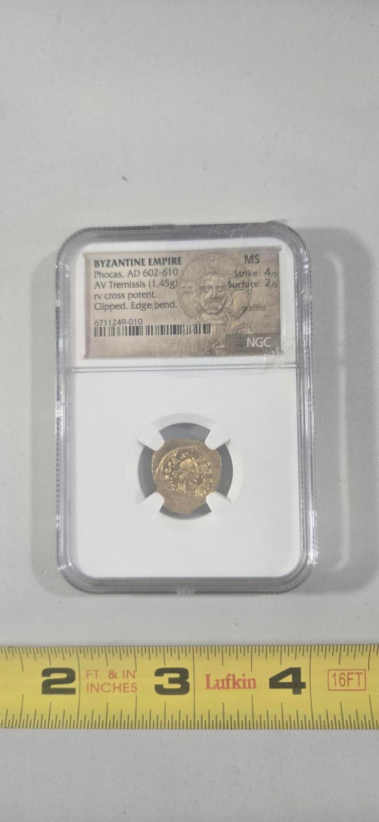 Byzantine Empire Phocas Gold Coin AD 602-610 MS Grade Ngc
