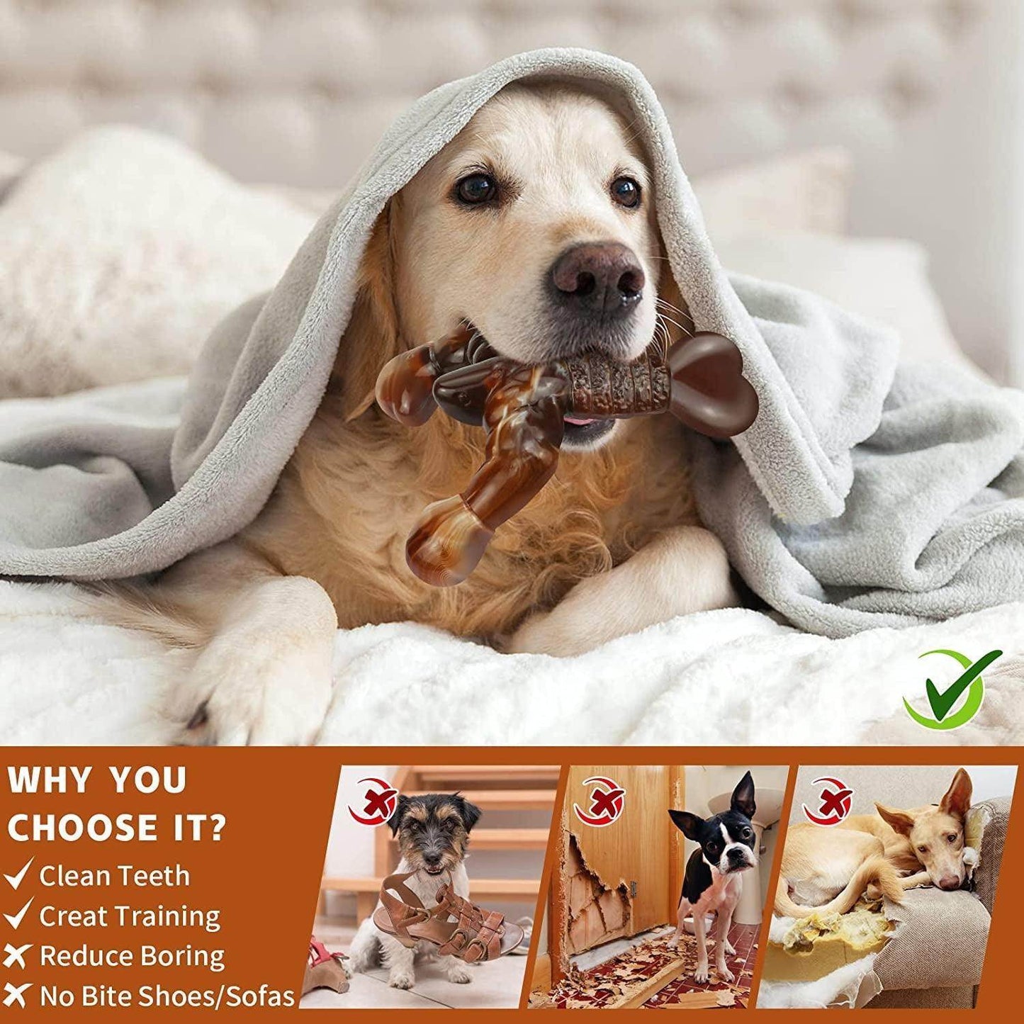 Indestructible Dog Chew Toys for Aggressive Chewers, Bacon Flavored - Simply Petastic
