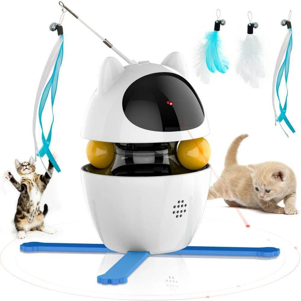 Automatic Cat Toy Interactive, 3 in 1 Cat Interactive Laser Feather Toy - Simply Petastic