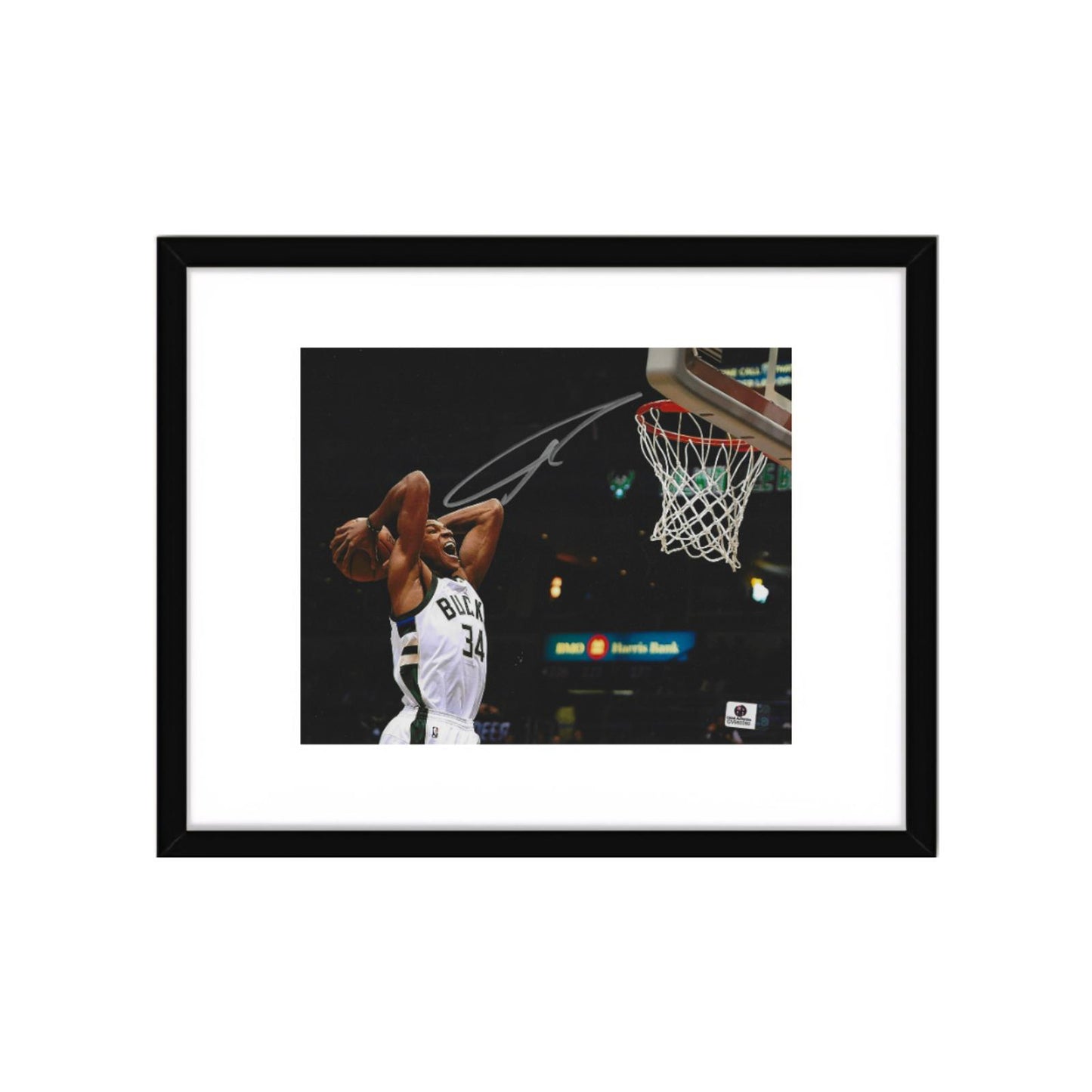 Giannis Antetokounmpo Milwaukee Bucks Autographed 8x10 Photo Art Print W/ Frame A
