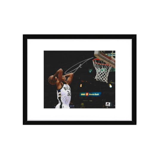 Giannis Antetokounmpo Milwaukee Bucks Autographed 8x10 Photo Art Print W/ Frame A