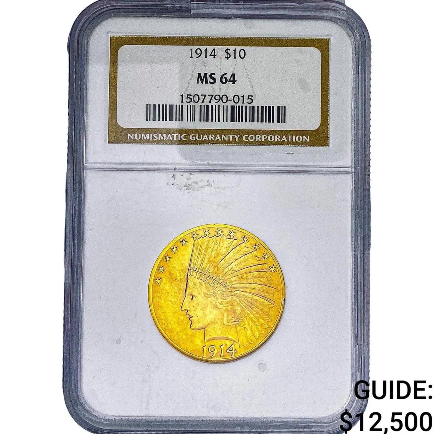 1914 $10 Gold Indian Head Eagle NGC MS64 High End Pre‑1933 U.S. Gold