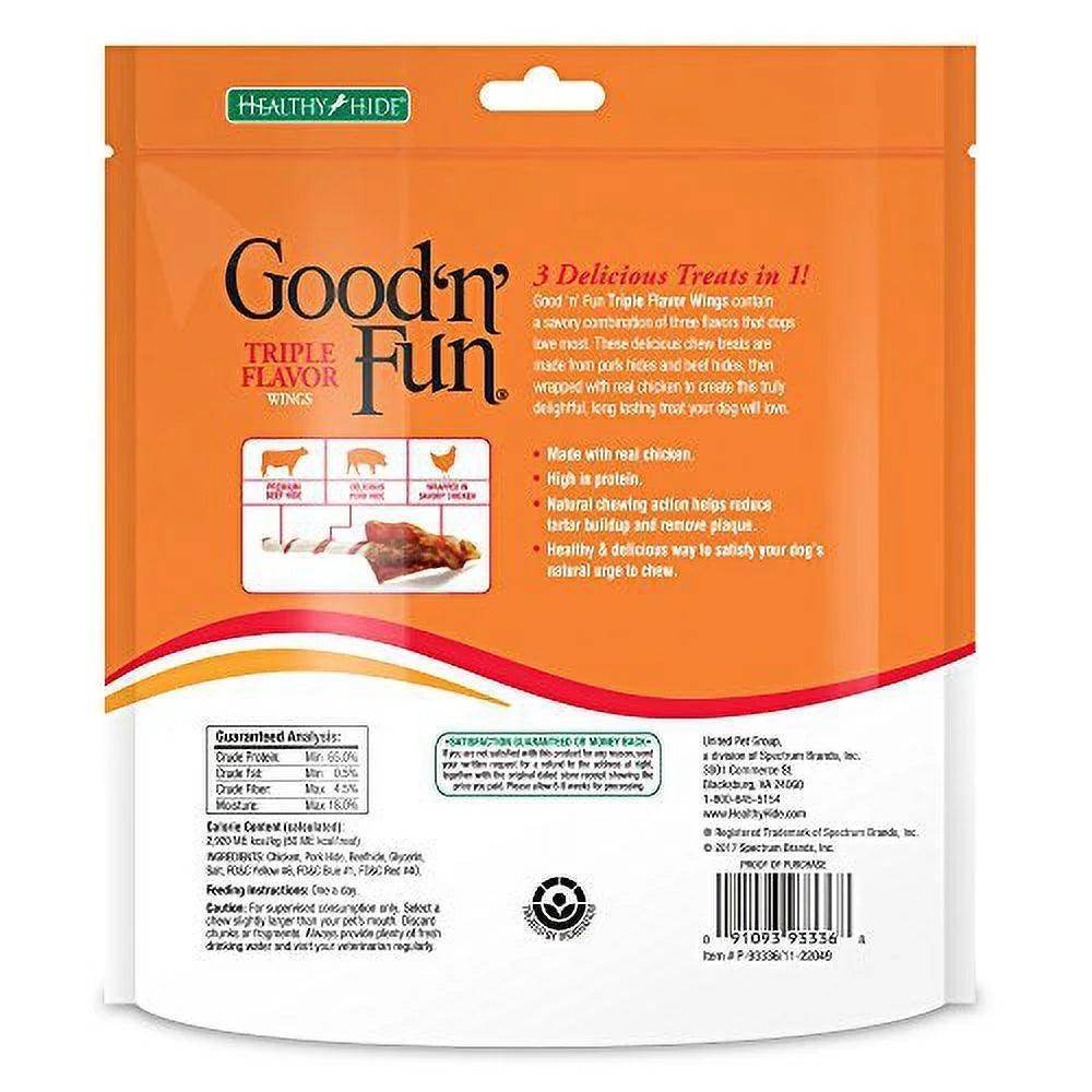 Triple Flavor Wings, Made with Real Meat, Treats for Dogs, 8 Oz - Simply Petastic