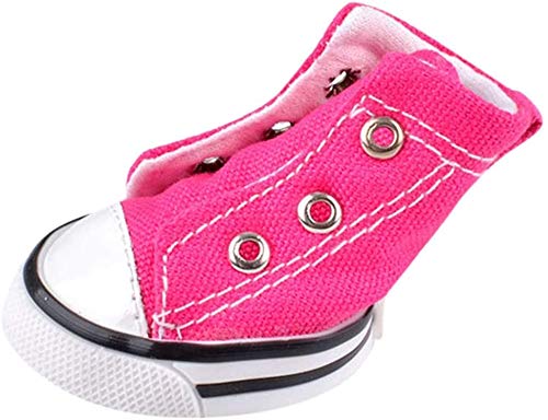 4 Pcs Pet Dog Puppy Canvas Sport Shoes, Sneaker Boots, Outdoor Nonslip Causal Shoes