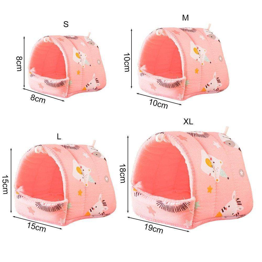 Cartoon Pattern Guinea Pig Cave House Bed, Rabbit Squirrel Chinchilla Hamster Hedgehog Nest Hideout, Small Animals Cage Warm Supplies, Machine Washable - Simply Petastic